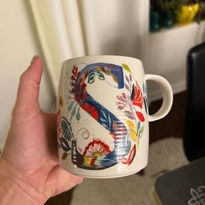NWT Starla halfmann mug for Anthropologie letter S